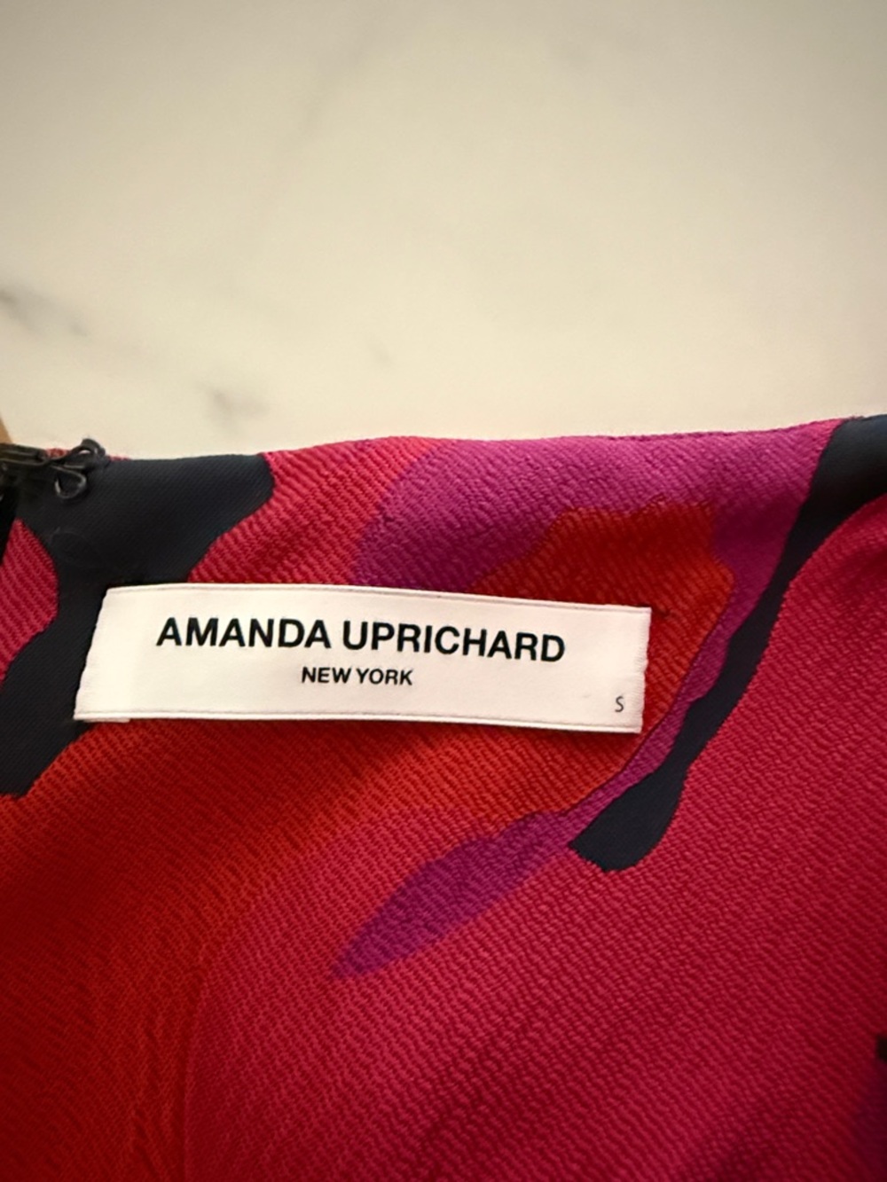 Amanda Uprichard Red and Pink Floral Fit-and-Flare Mini Dress - Picture 2 of 4